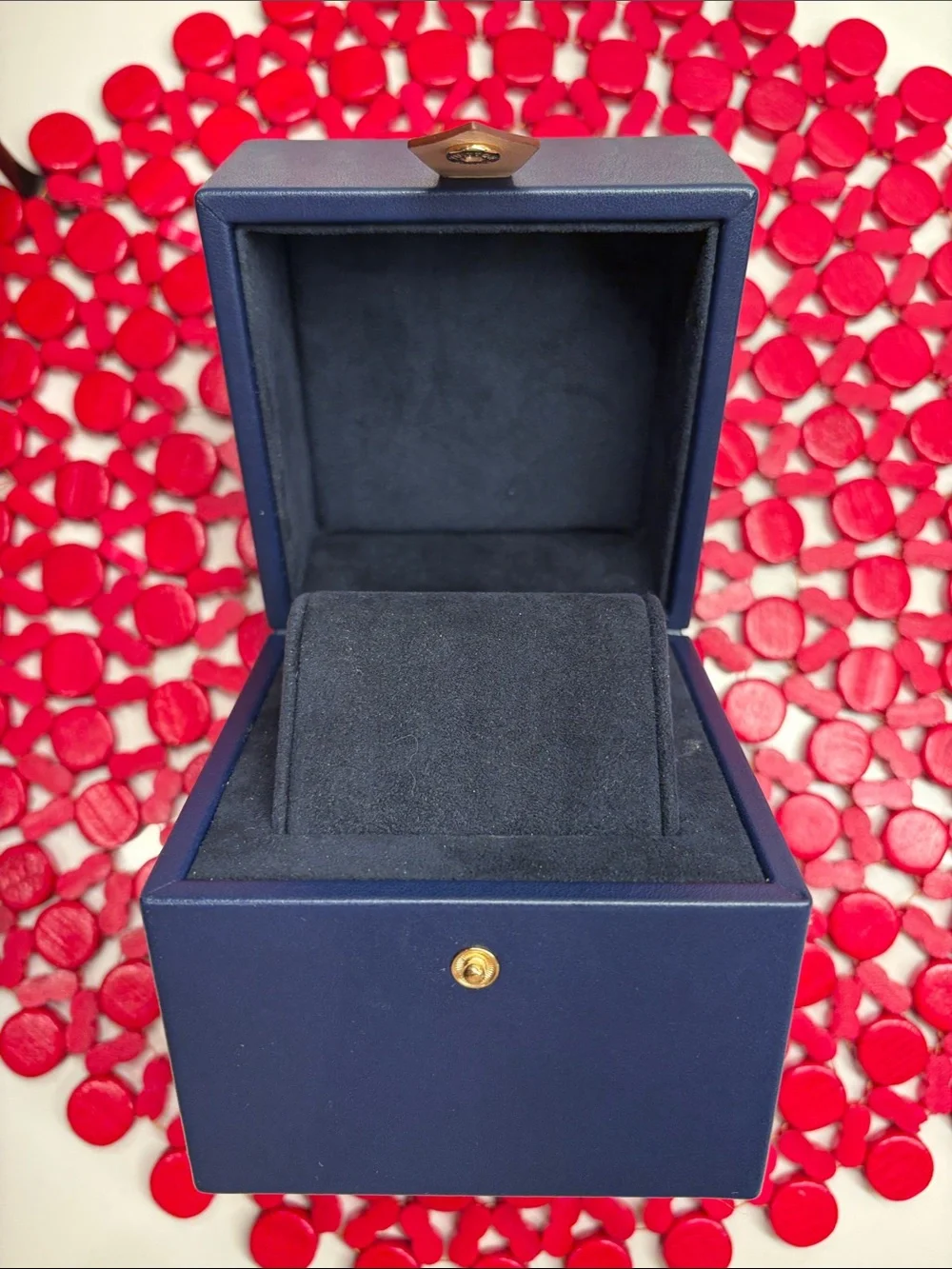 Louis Vuitton Men's Navy Blue Jewelry Box with Gold Accent